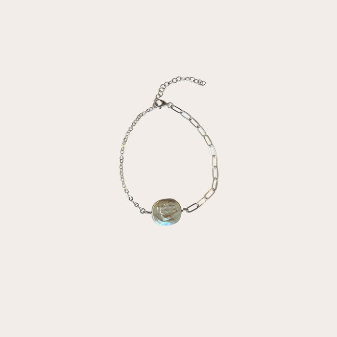 Pulsera perla cadena