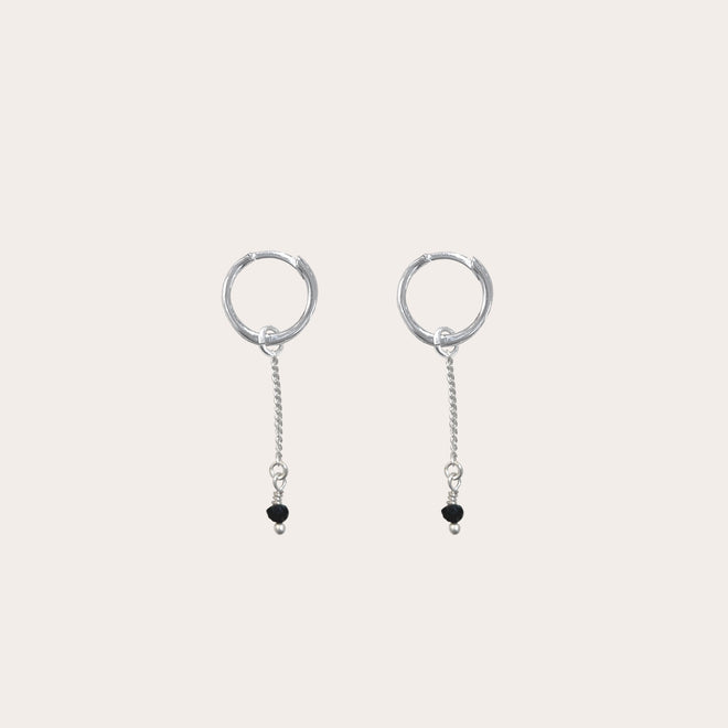 Arracadas charm cadenita con piedra