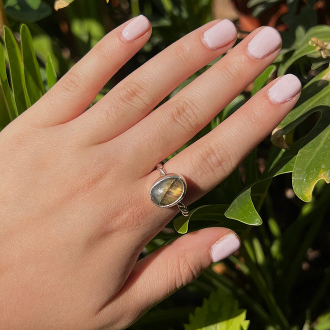 Anillo Rope Labradorita
