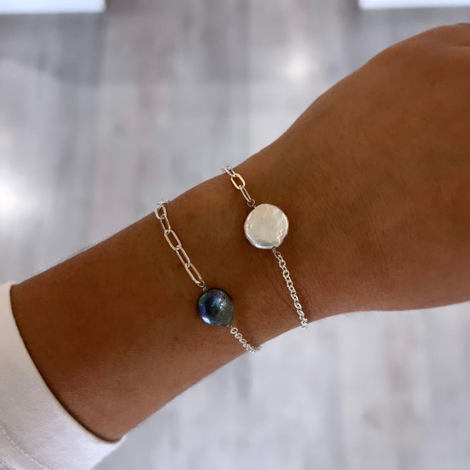 Pulsera perla cadena