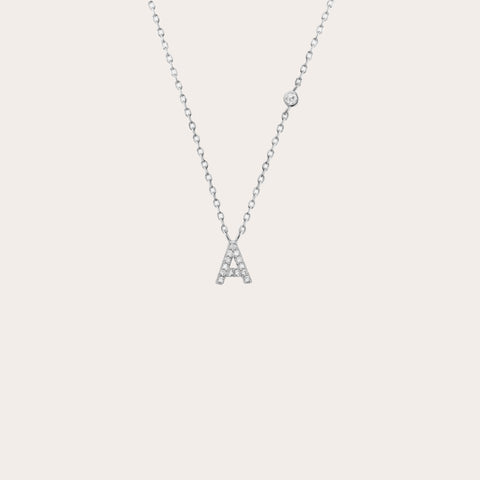 Collar letra zirconia