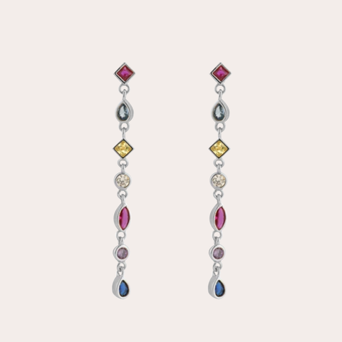Aretes con zirconias multicolor