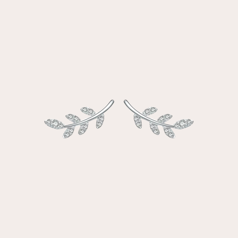 aretes de hojitas con zirconias