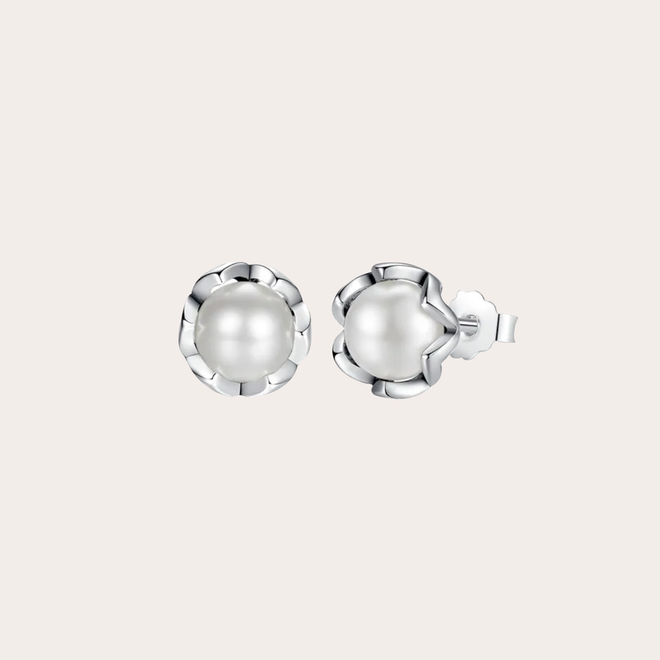Aretes Perla flor