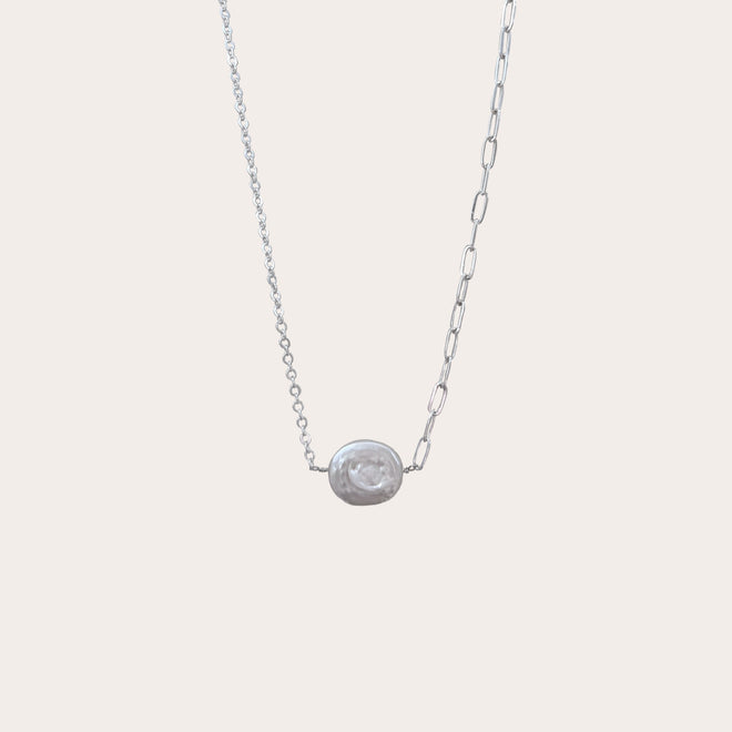 Collar perla cadena