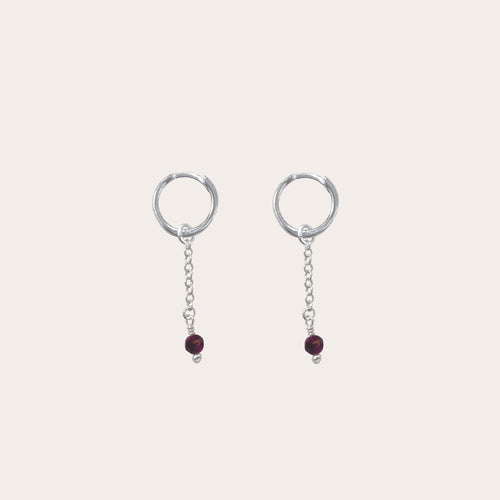 Arracadas charm cadenita con piedra