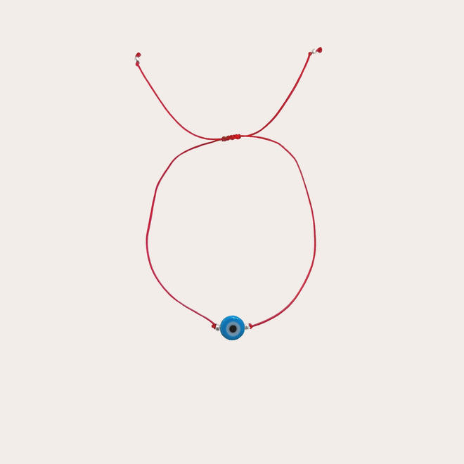 Pulsera ojo colores hilo rojo