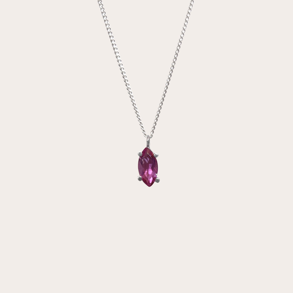 Collar Marquise Topacio rosa nano