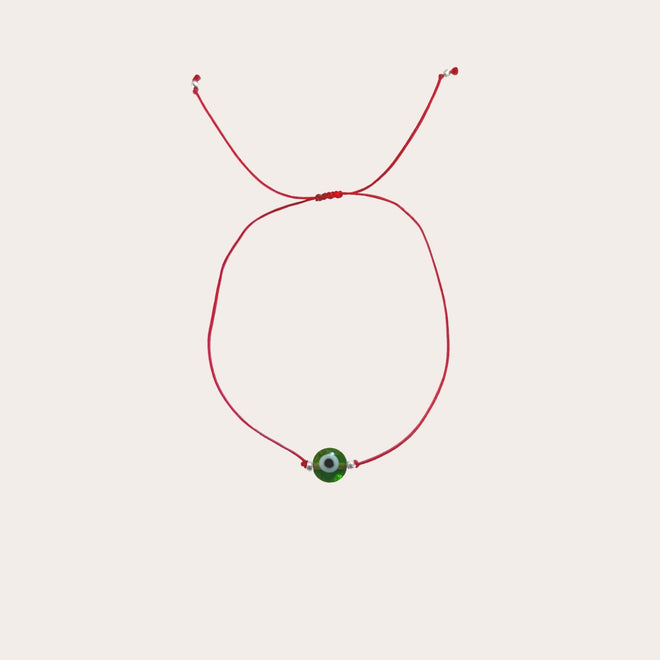 Pulsera ojo colores hilo rojo