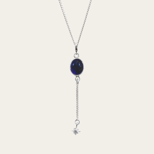 Collar amatista con destello colgante