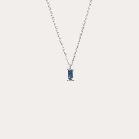 Collar baguette aguamarina