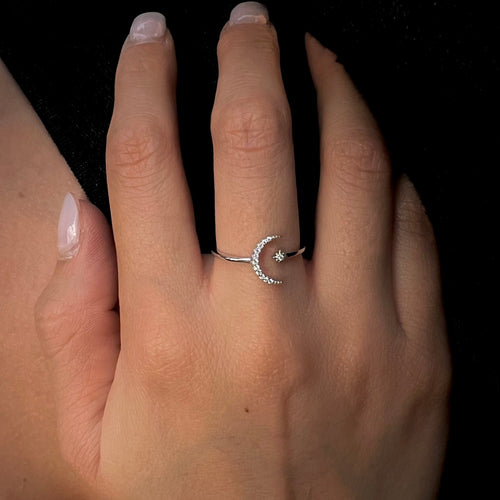Anillo ajustable luna destello