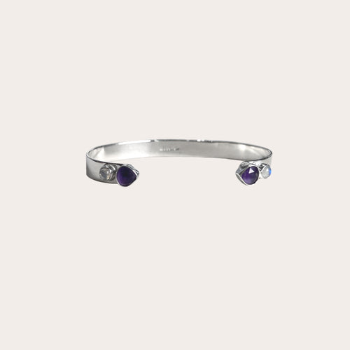 Brazalete doble gota piedras