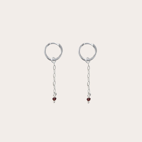 Arracadas charm cadenita con piedra