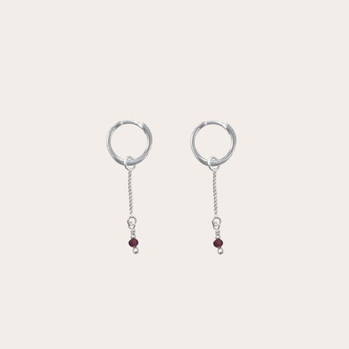 Arracadas charm cadenita con piedra