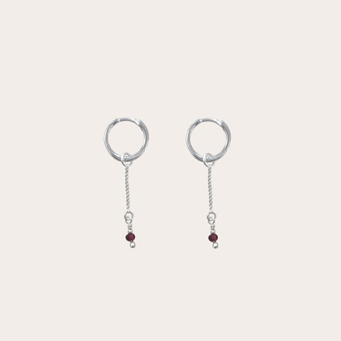 Arracadas charm cadenita con piedra