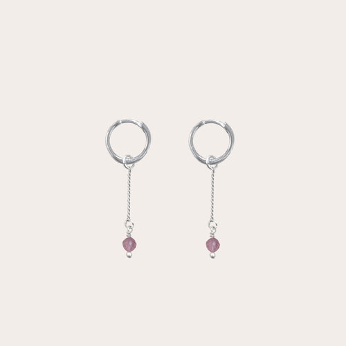 Arracadas charm cadenita con piedra