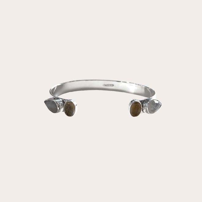 Brazalete doble gota piedras
