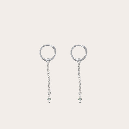 Arracadas charm cadenita con piedra