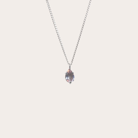 Collar drop cuarzo rosa