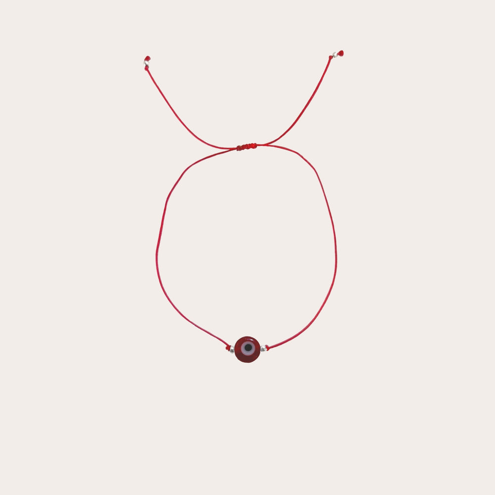 Pulsera ojo colores hilo rojo