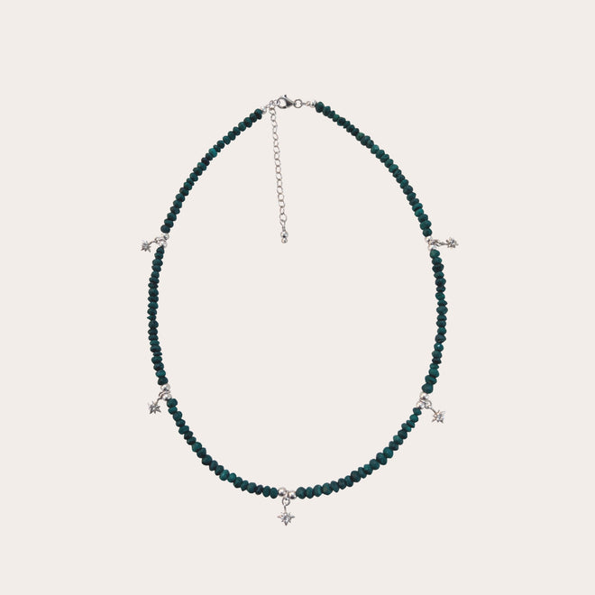 Choker malaquita destellos zirconia