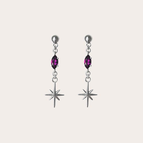 Aretes Magenta Star
