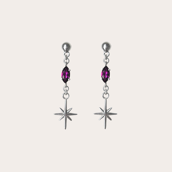 Aretes Magenta Star
