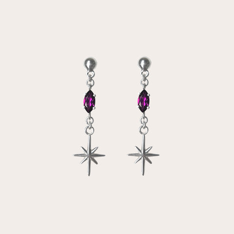 Aretes Magenta Star