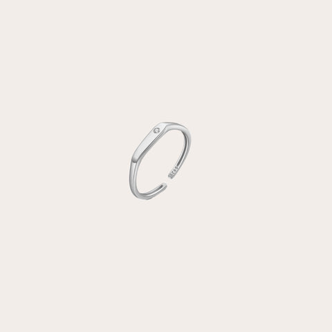 Anillo recto zirconia personalizado