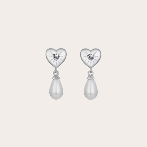 Aretes corazón drop