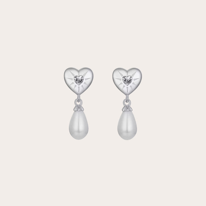 Aretes corazón drop