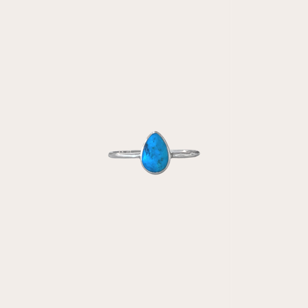 Anillo gota turquesa