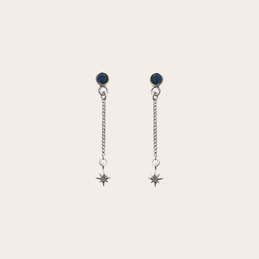 Aretes Labradorita y destello colgante
