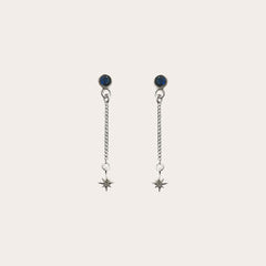 Aretes Labradorita y destello colgante