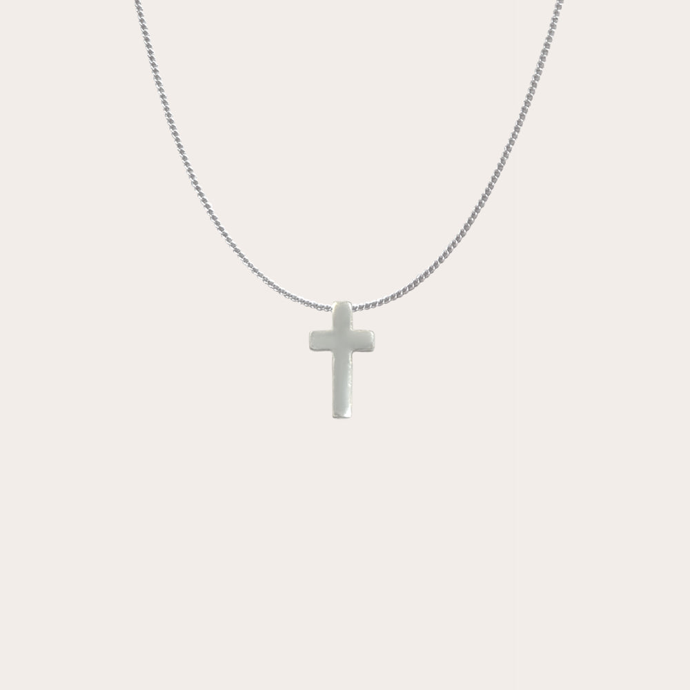 Collar mini cruz plata