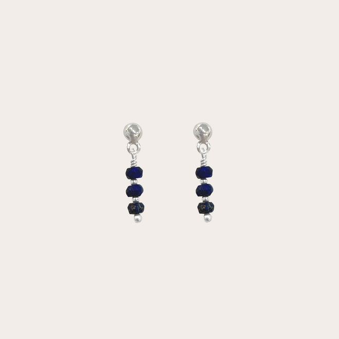 Aretes 3 piedras lineal