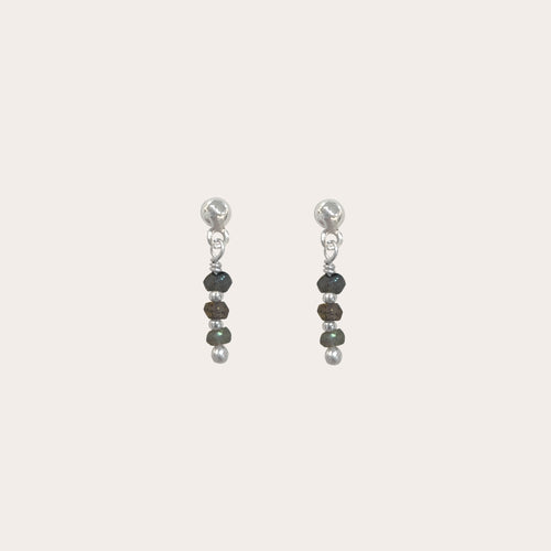 Aretes 3 piedras lineal