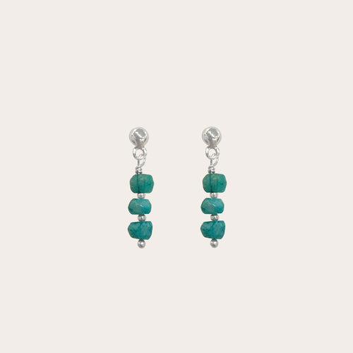 Aretes 3 piedras lineal