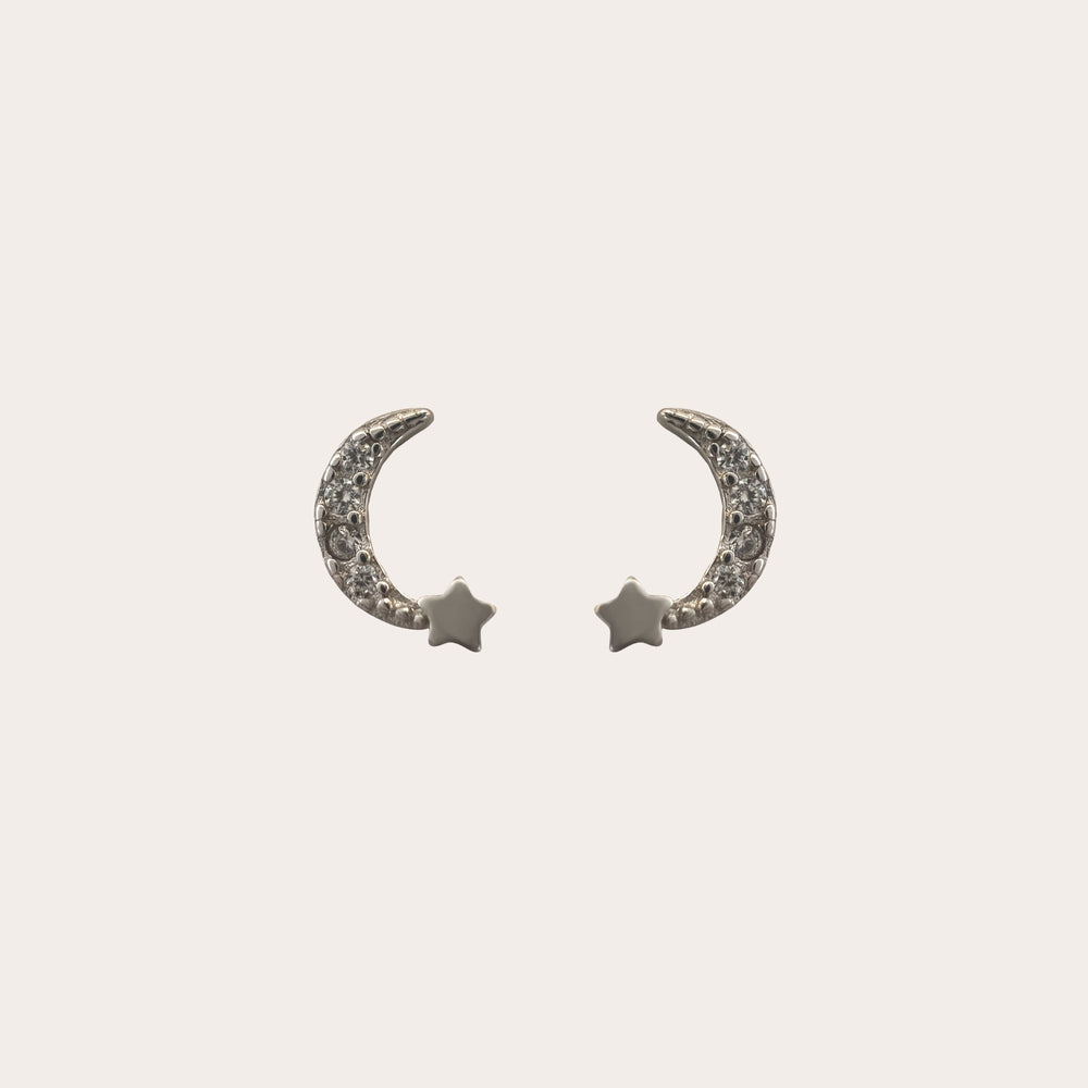 Aretes Luna y mini Estrella
