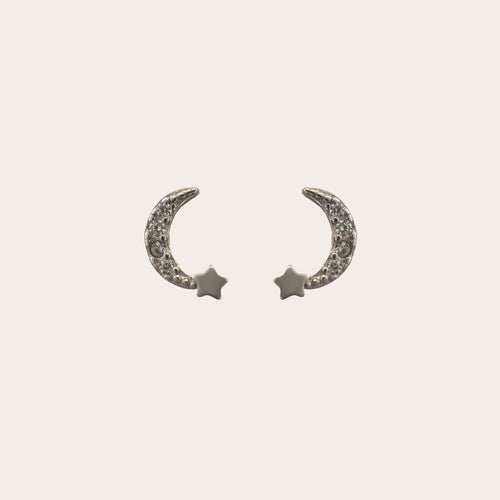 Aretes Luna y mini Estrella
