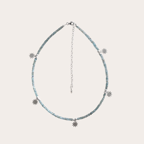 Choker aguamarina con soles