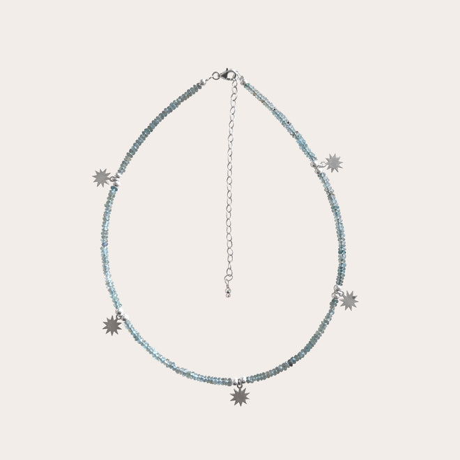 Choker aguamarina con soles