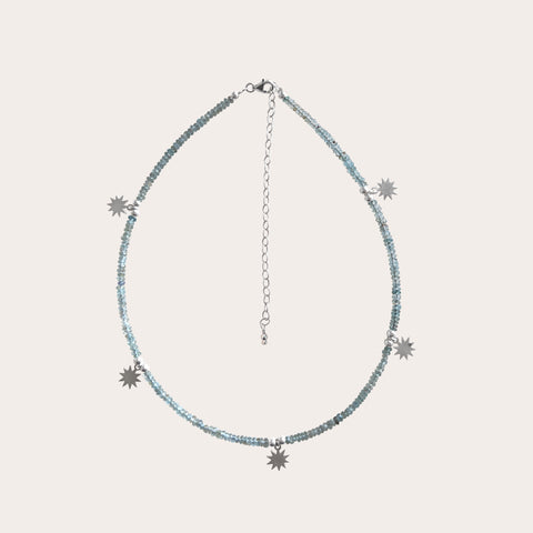 Choker aguamarina con soles
