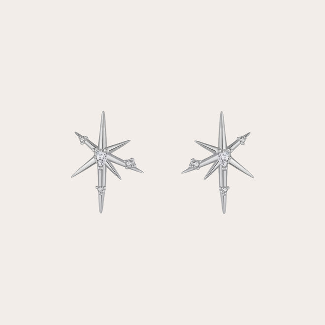 Aretes destello irregular con zirconias