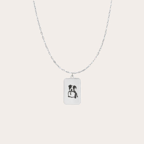 Collar carta rectangular personalizado.