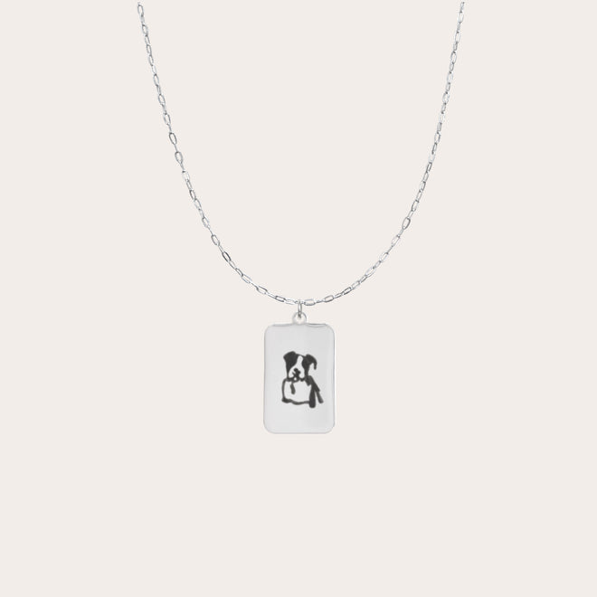 Collar carta rectangular personalizado.