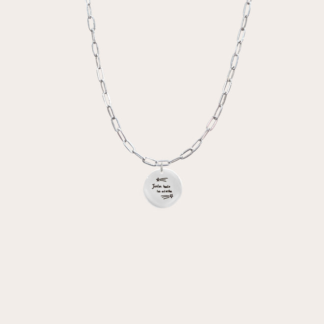 Collar medallita circular chica personalizado