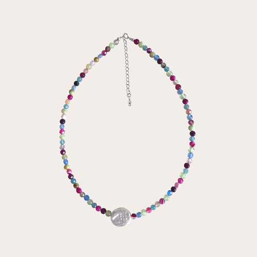 Choker ágatas con perla