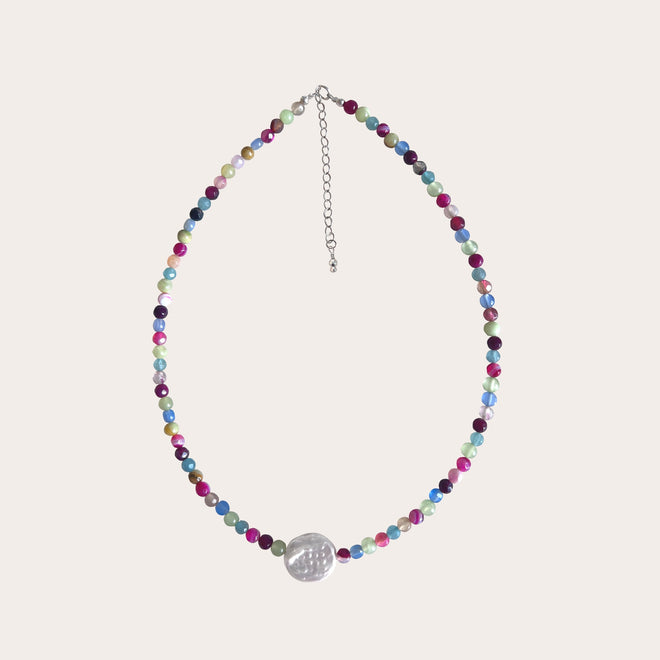 Choker ágatas con perla